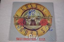 Guns N' Roses (5) BAND Signed Sweet Child O' Mine Album Axl Slash Autograph PSA