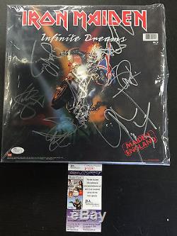 Iron Maiden Infinite Dreams Signed Autographed Album Cover Jsa Coa