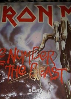 Iron Maiden Signed Number Of The Beast Album/ LP from Steve & Adrian, Proof