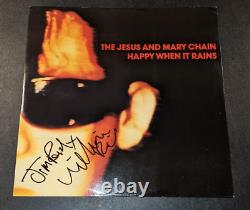 JESUS AND MARY CHAIN signed auto'd HAPPY WHEN IT RAINS EP RECORD ALBUM BECKETT