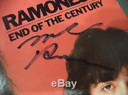 JOEY JOHNNY DEE DEE & MARKY RAMONES SIGNED END OF THE CENTURY ALBUM COVER RARE