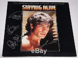 JOHN TRAVOLTA THE BEE GEES Hand Signed STAYING ALIVE Record Album withCOA