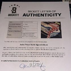 JUDAS PRIEST Signed LP ALBUM COVER Beckett (BAS) LOA Halford Downing Tipton Hill
