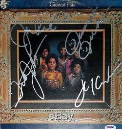 Jackson 5 Autographed Hits Album Psa Dna Coa Custom Framed & Record Signed By 4