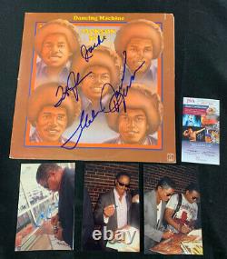 Jackson 5 Five Tito/jermaine/jackie Hand Signed X4 Dancing Machine Album Jsa/coa