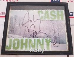 Johnny Cash Signed Christmas XMAS Album With COA Framed Guarantee Below