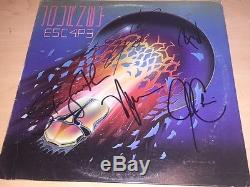 Journey GROUP Signed Autographed ESCAPE Album LP Steve Perry, Neal Schon ++