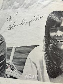 Karen Carpenter Autograph She Signed Ticket To Ride First Record Album