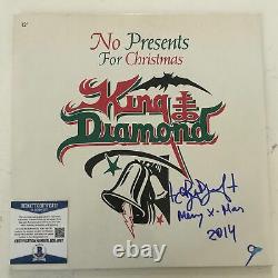 KING DIAMOND Autograph Signed No Presents for Christmas Album Record LP Becket