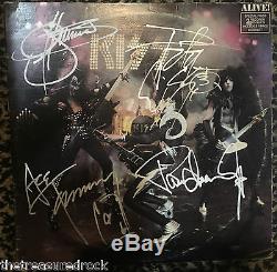 KISS ALIVE vintage record album LP cover signed by Gene Paul Ace Peter PSA DNA