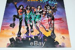 KISS BAND SIGNED'DESTROYER' VINYL RECORD ALBUM LP withCOA GENE SIMMONS STANLEY x4