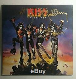 KISS Destroyer LP Top Copy Fully Signed In Gold Paint Pen Record Album