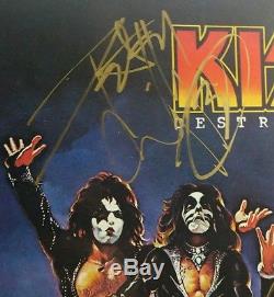 KISS Destroyer LP Top Copy Fully Signed In Gold Paint Pen Record Album
