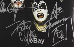 KISS FULL BAND Gene Simmons Paul Stanley Signed Autograph Record Album JSA REAL