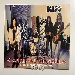 KISS Paul Stanley, Gene Simmons, Ace Frehley Signed Album Cover withCOA