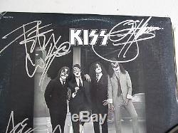 KISS SIGNED 1975 ALBUM LP DRESSED TO KILL RECORD PAUL, GENE, ACE, PETER RARE
