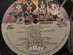 KISS SIGNED UNMASKED 1980 VINYL- ALBUM RECORD PAUL, GENE, ACE & PETER RARE