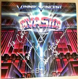 KISS Vinnie Vincent-Robert F Signed Autographed VINNIE VINCENT INVASION Album LP