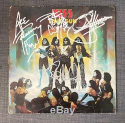 KISS signed autographed LP album by all 4 Epperson COA PROOF Pictures