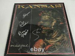 Kansas Signed Framed Masque Album Kerry Livgren 4 Original Members Jsa Coa