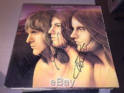 Keith Emerson Greg Lake & Carl Palmer GROUP Autographed Signed Trilogy Album LP