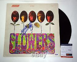 Keith Richards The Rolling Stones Signed Flowers Vinyl Record Album Psa/dna Coa