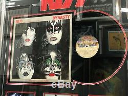 Kiss Hand Signed Framed Dynasty Album Record Gene Simmons Stanley Criss Frehley
