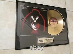 Kiss Signed Gold Record Solo Album Frehley- Criss- Simmons- Stanley- Rare