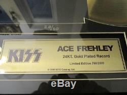 Kiss Signed Lp Gold Record Album Simmons Stanley Frehley Criss Rare