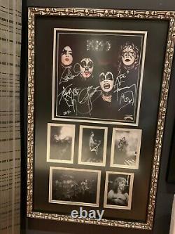 Kiss Signed Self-titled Album Nice Framed With Sckull Psa/dna