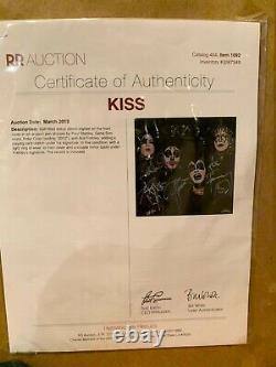 Kiss Signed Self-titled Album Nice Framed With Sckull Psa/dna