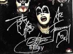 Kiss signed album gene simmons paul stanley ace frehley peter criss group auto