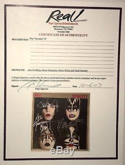 Kiss signed dynasty album lp gene simmons paul stanley ace peter criss psa