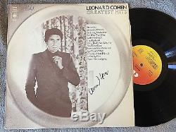 LEONARD COHEN AUTOGRAPHED GREATEST HITS ALBUM SUZANNE 1975 RECORD With PIC PROOF