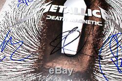 METALLICA BAND SIGNED'DEATH MAGNETIC' RECORD ALBUM LP withCOA X4 JAMES HETFIELD