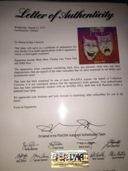 MOTLEY CRUE SIGNED PSA ALBUM autograph Sixx Lee Mars Neil Theatre Of Pain