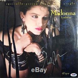 Madonna Autographed Signed Borderline Single Album Certified Authentic PSA/DNA