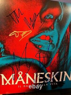 Maneskin signed Il Ballo Della Vita 12 lp album FULL BAND