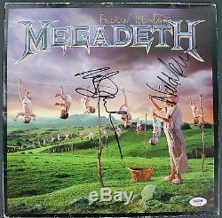 Megadeth (3) Mustaine, Menza & Friedman Signed Album Cover With Vinyl PSA #AA03048