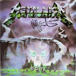 Metallica (4) Hetfield, Burton +2 Signed Album Cover With Vinyl BAS #A05152