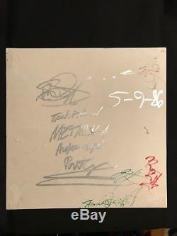 Metallica Master Of Puppets Album Flat signed 5/9/86 Cliff Burton Houston