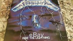 Metallica Signed Album Ride the Lightning by Band with Cliff Burton Rare HTF
