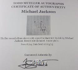 Michael Jackson Autographed THRILLER Album Sleeve WithTodd Mueller COA