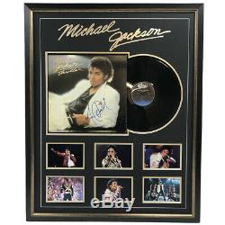 Michael Jackson Hand Signed Framed Thriller Vinyl Album Record Certificate Bad