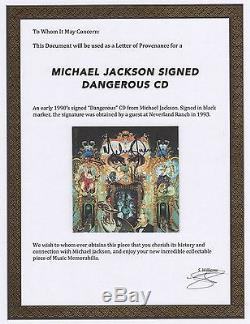 Michael Jackson Signed Autograph Dangerous Cd Album
