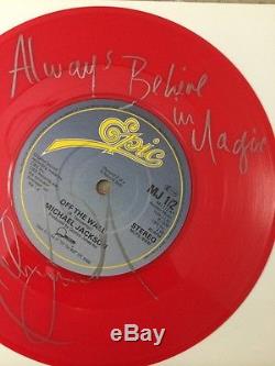 Michael Jackson Signed Off The Wall 7 Record Album with Inscription