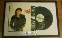 Michael Jackson signed BAD Record album autographed Framed withcoa auto RARE