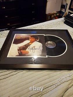Micheal Jackson Autographed Professionally Framed Thriller Album And Vinyl. Coa