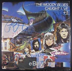 Moody Blues Caught Live + 5 FULL BAND Signed Autograph Record JSA Album Hayward