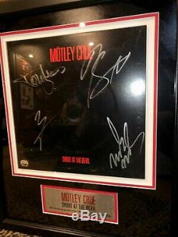 Motley Crue Shout at the Devil autographed signed framed album record LP Vinyl
